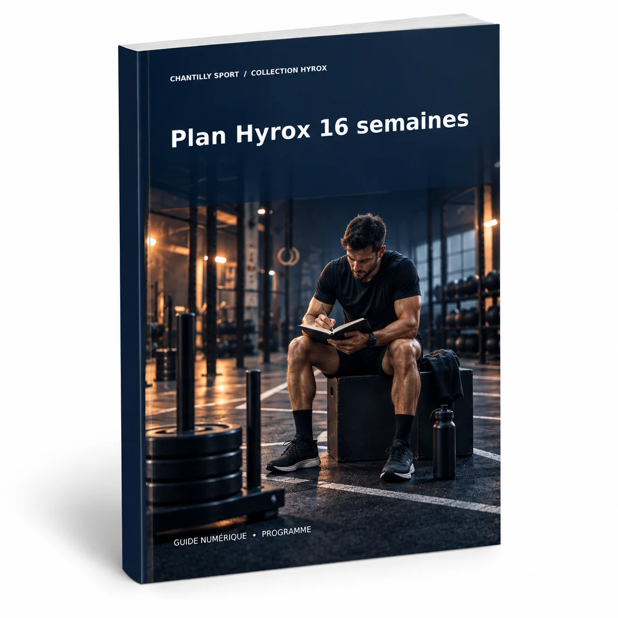 Maquette en volume de l’e-book 16 semaines pour progresser vers Hyrox